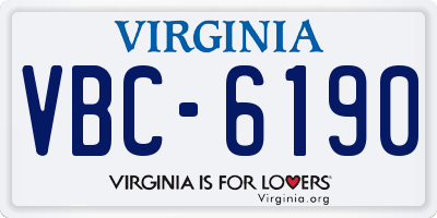 VA license plate VBC6190
