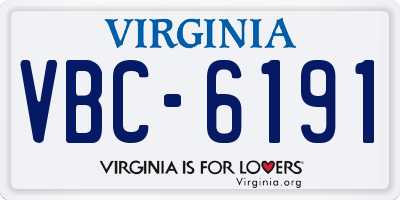 VA license plate VBC6191
