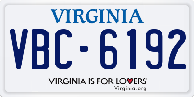 VA license plate VBC6192