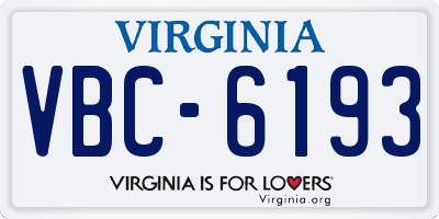 VA license plate VBC6193