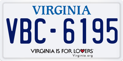 VA license plate VBC6195