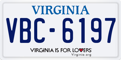 VA license plate VBC6197