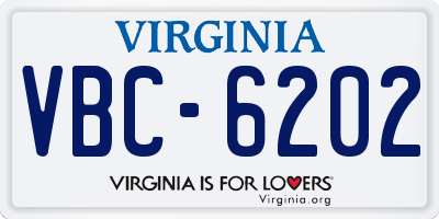 VA license plate VBC6202