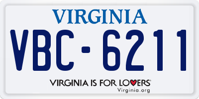 VA license plate VBC6211