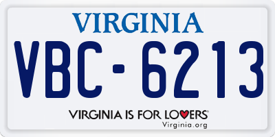 VA license plate VBC6213