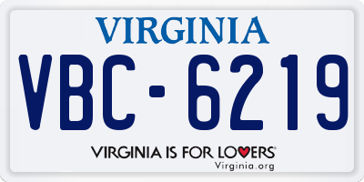 VA license plate VBC6219