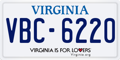 VA license plate VBC6220