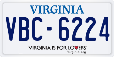 VA license plate VBC6224
