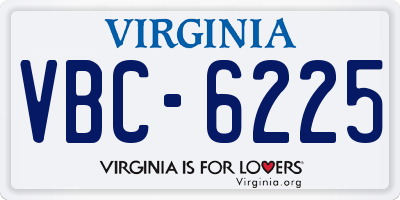 VA license plate VBC6225