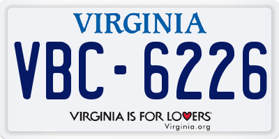 VA license plate VBC6226