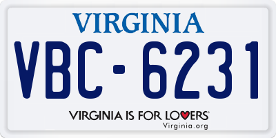 VA license plate VBC6231