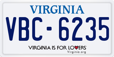 VA license plate VBC6235