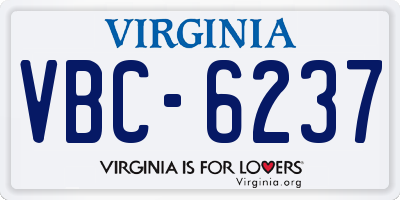VA license plate VBC6237