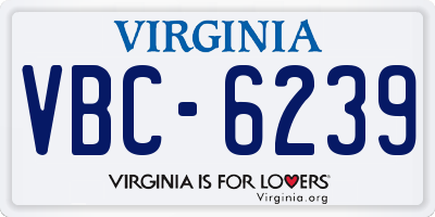 VA license plate VBC6239