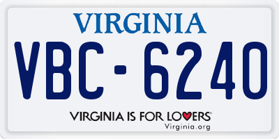 VA license plate VBC6240
