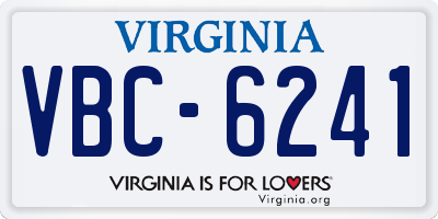 VA license plate VBC6241