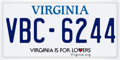 VA license plate VBC6244