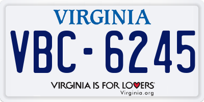 VA license plate VBC6245