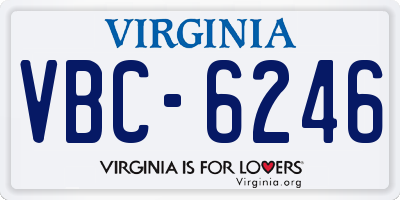 VA license plate VBC6246