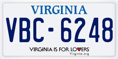 VA license plate VBC6248