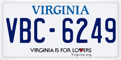 VA license plate VBC6249
