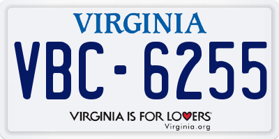 VA license plate VBC6255