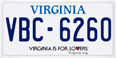 VA license plate VBC6260