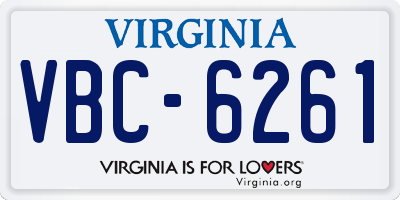 VA license plate VBC6261