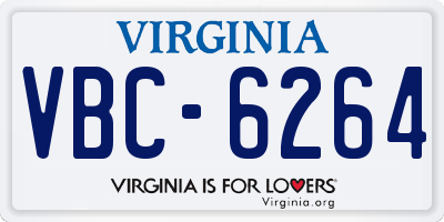 VA license plate VBC6264