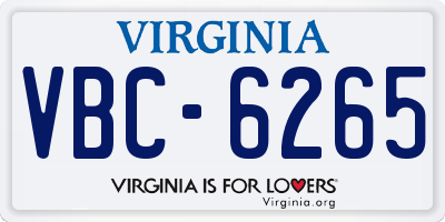 VA license plate VBC6265