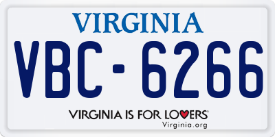VA license plate VBC6266