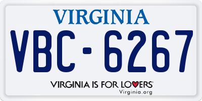 VA license plate VBC6267