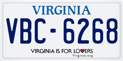 VA license plate VBC6268
