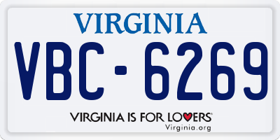 VA license plate VBC6269