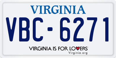 VA license plate VBC6271