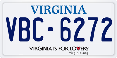 VA license plate VBC6272