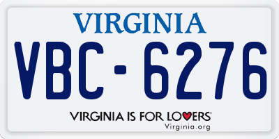 VA license plate VBC6276