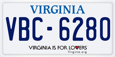 VA license plate VBC6280