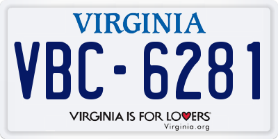 VA license plate VBC6281