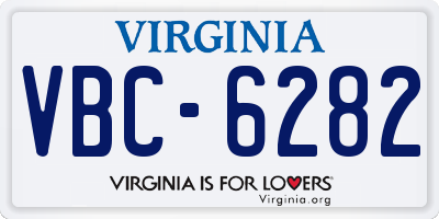 VA license plate VBC6282