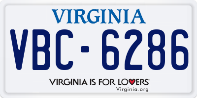 VA license plate VBC6286