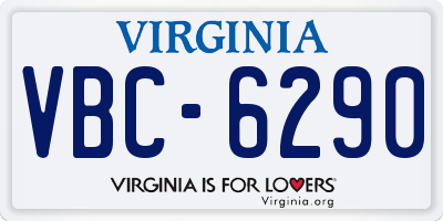 VA license plate VBC6290