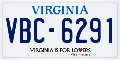 VA license plate VBC6291