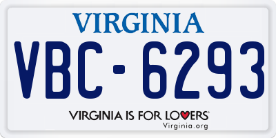 VA license plate VBC6293