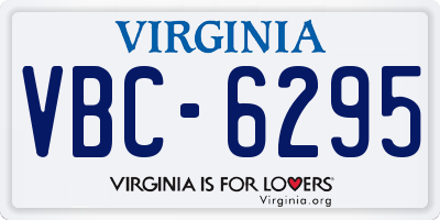 VA license plate VBC6295