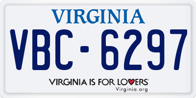 VA license plate VBC6297