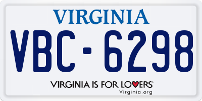 VA license plate VBC6298