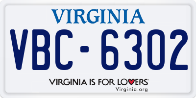 VA license plate VBC6302