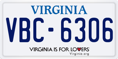 VA license plate VBC6306