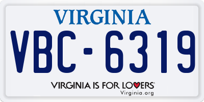 VA license plate VBC6319